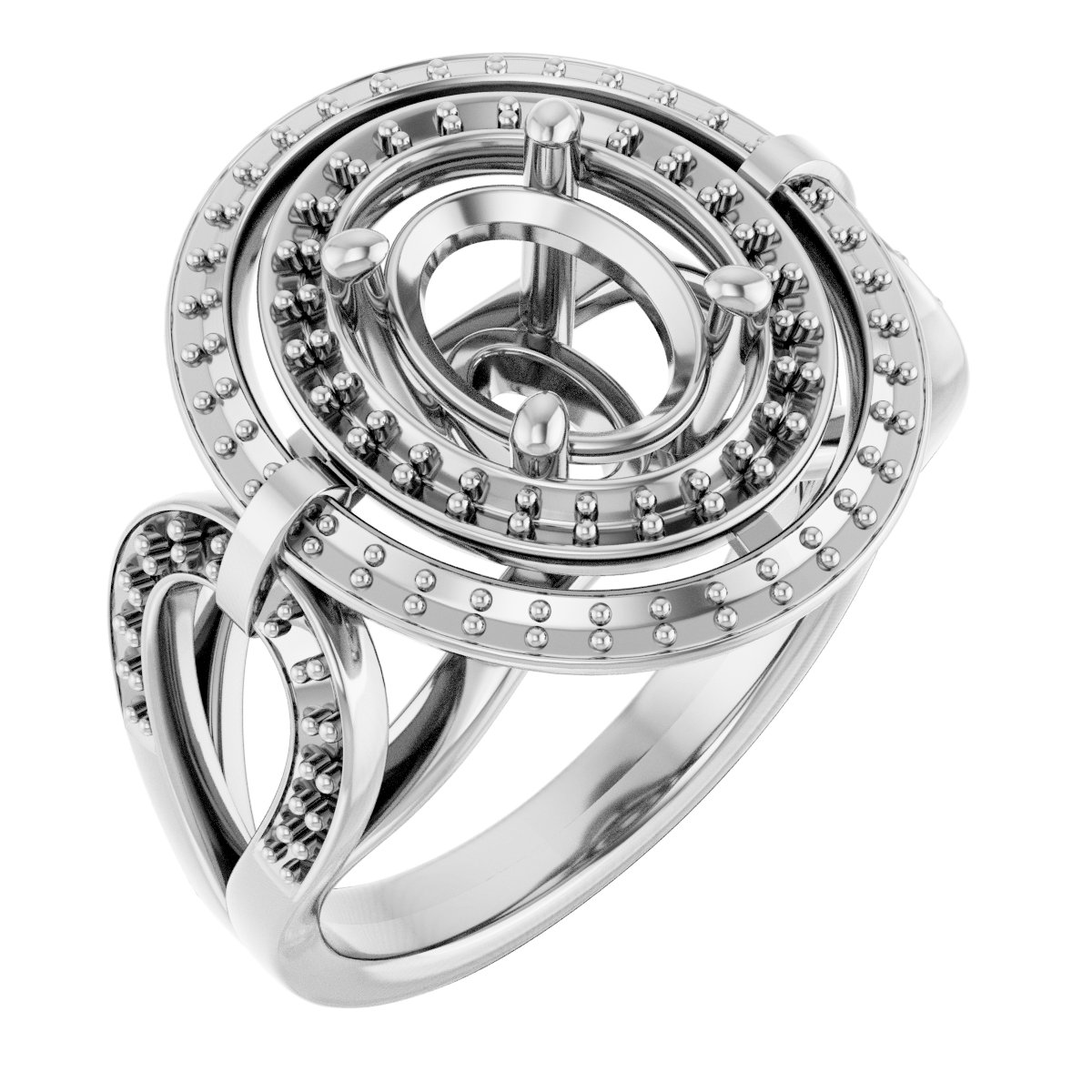 Double Halo-Style Engagement Ring