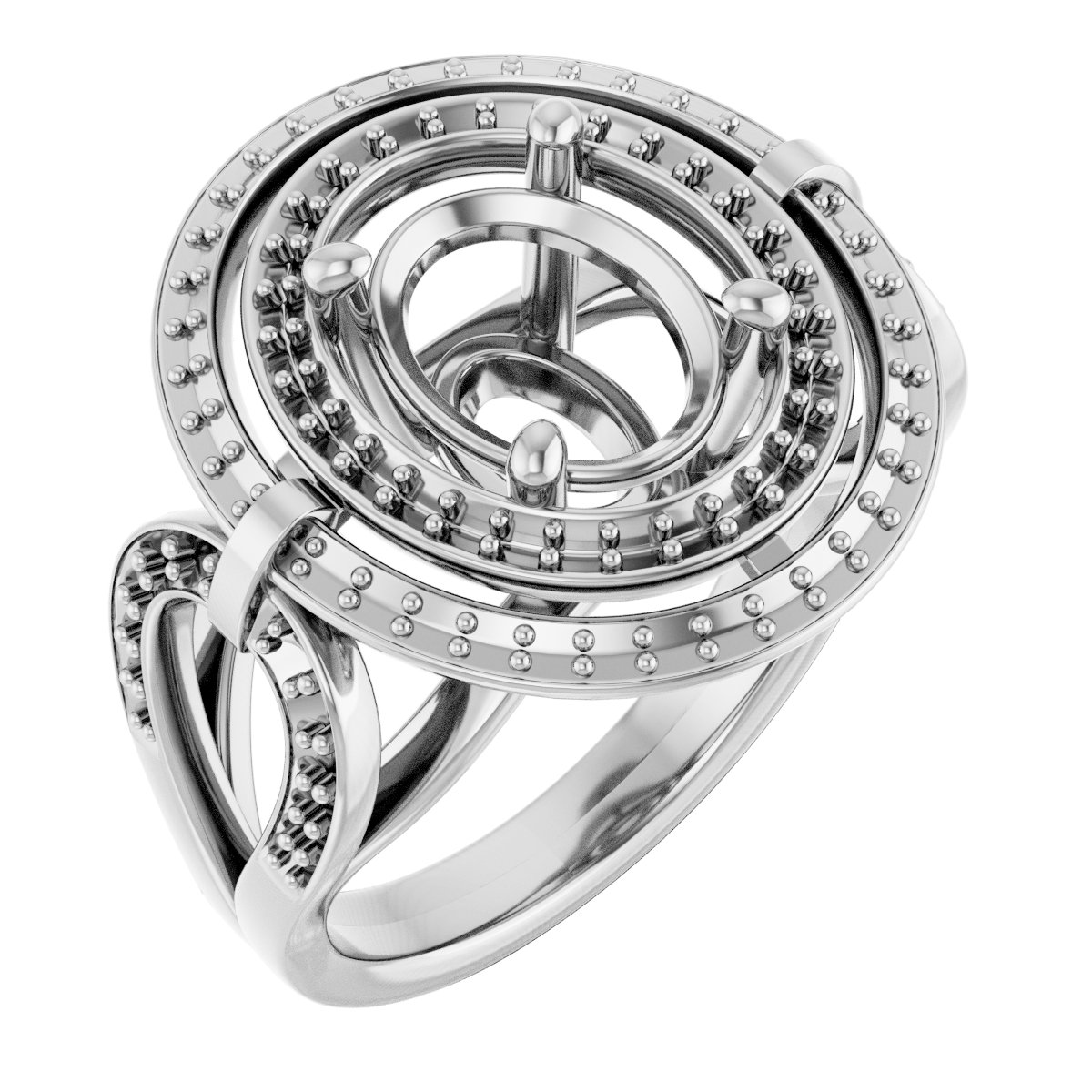 Double Halo-Style Engagement Ring