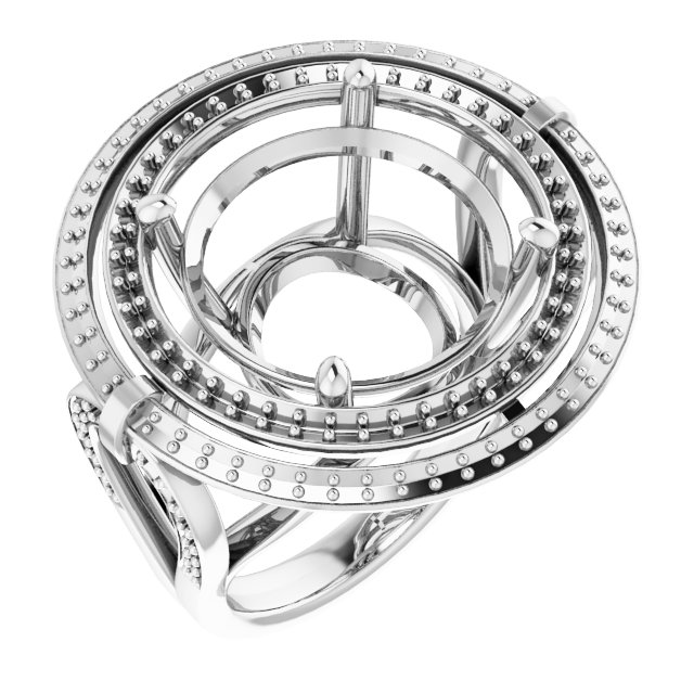 Double Halo-Style Engagement Ring