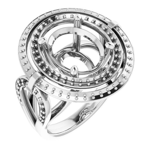 Double Halo-Style Engagement Ring