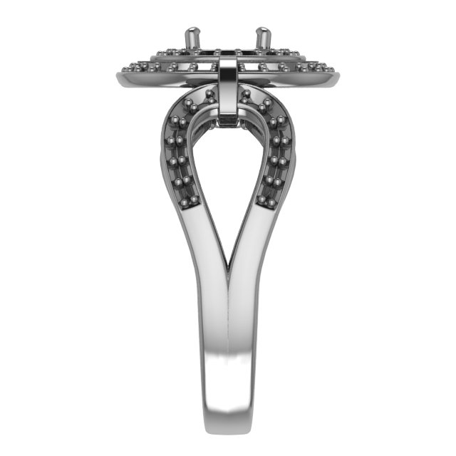 9 mm Asscher Engagement Ring Mounting view 4