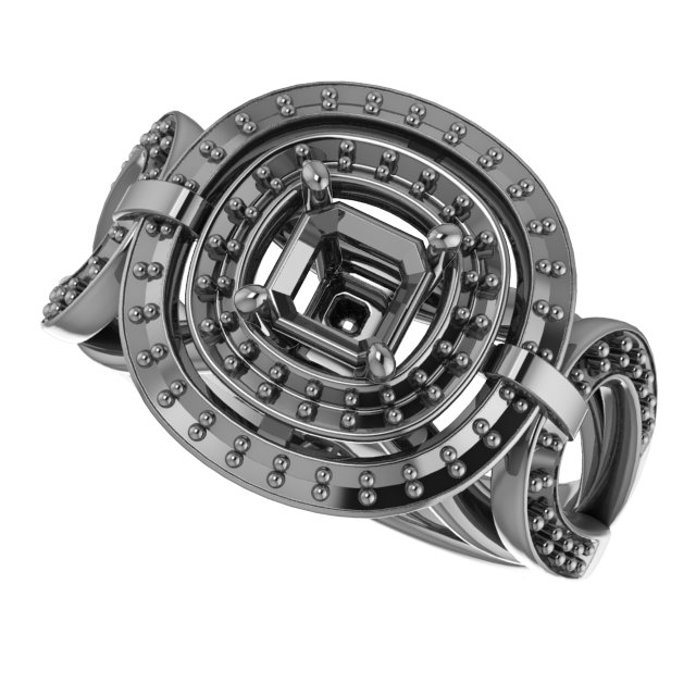 9 mm Asscher Engagement Ring Mounting view 5