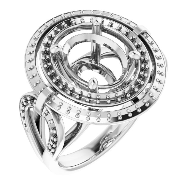 Double Halo-Style Engagement Ring