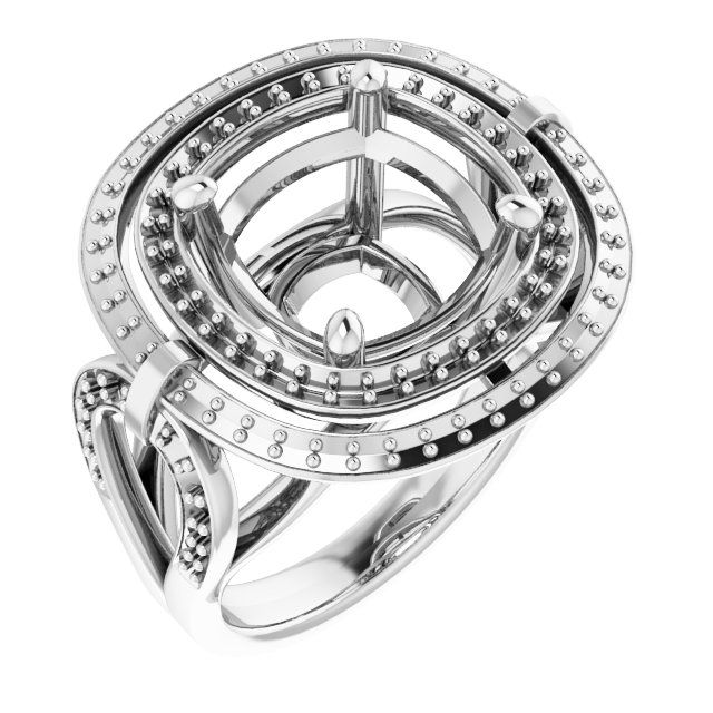 Double Halo-Style Engagement Ring