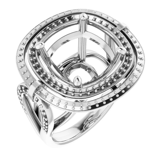 Double Halo-Style Engagement Ring