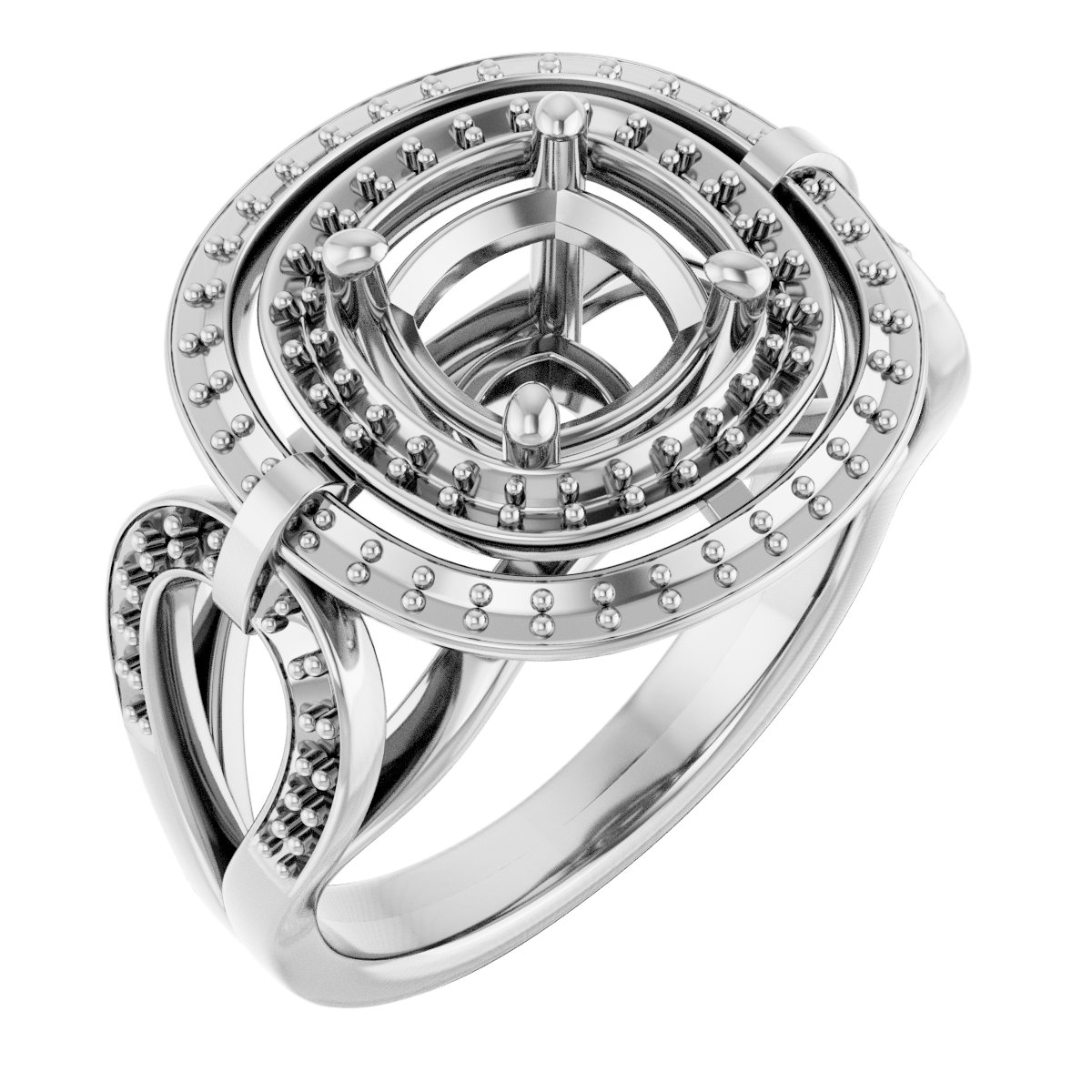 Double Halo-Style Engagement Ring