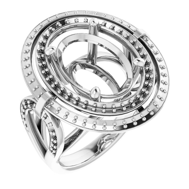 Double Halo-Style Engagement Ring