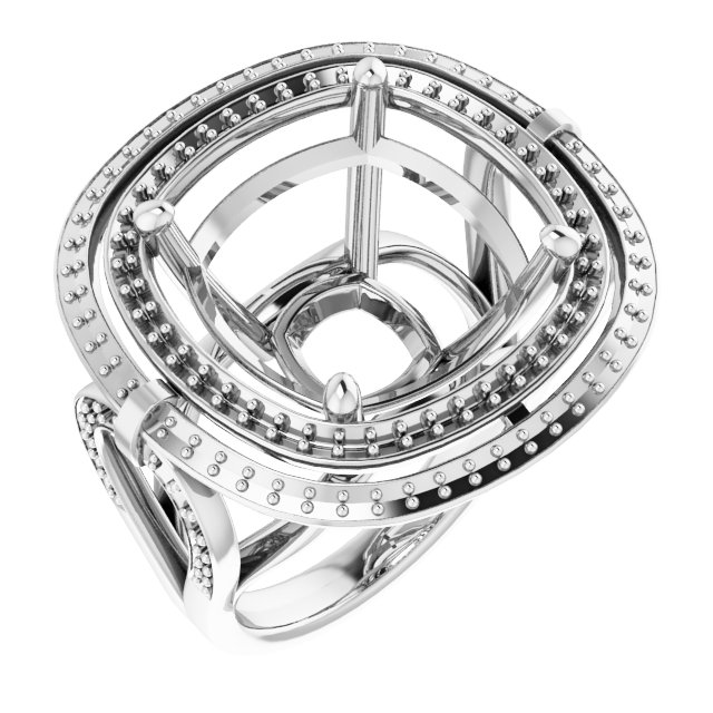 Double Halo-Style Engagement Ring