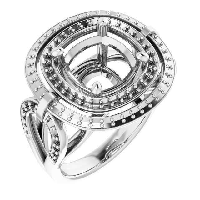 Double Halo-Style Engagement Ring
