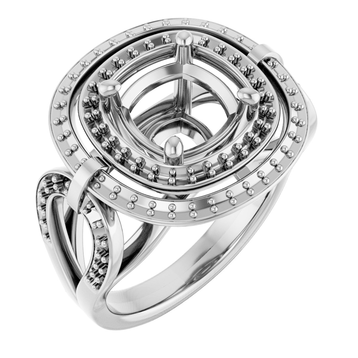 Double Halo-Style Engagement Ring