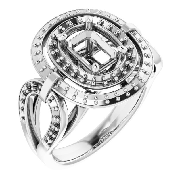 Double Halo-Style Engagement Ring