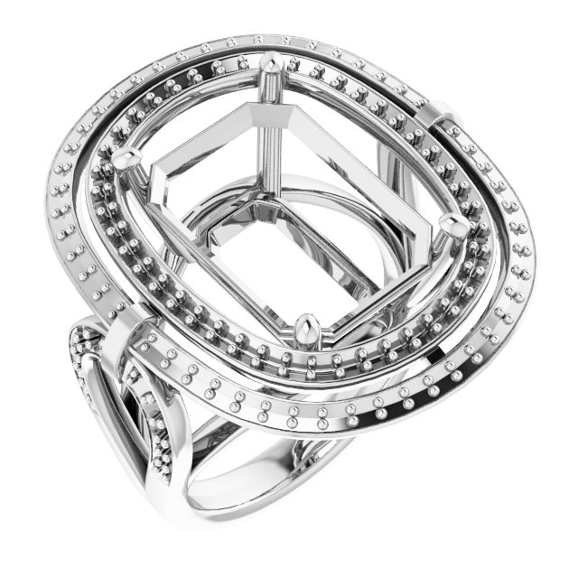 Double Halo-Style Engagement Ring
