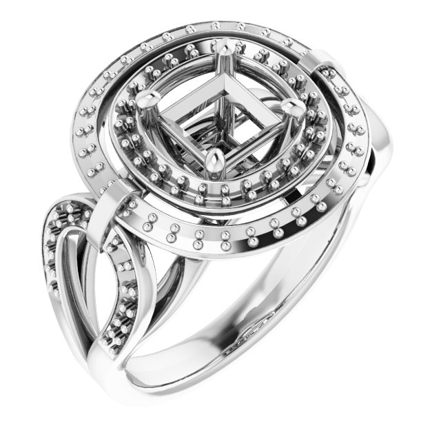 Double Halo-Style Engagement Ring