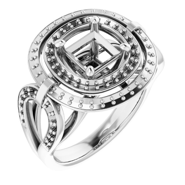 Double Halo-Style Engagement Ring