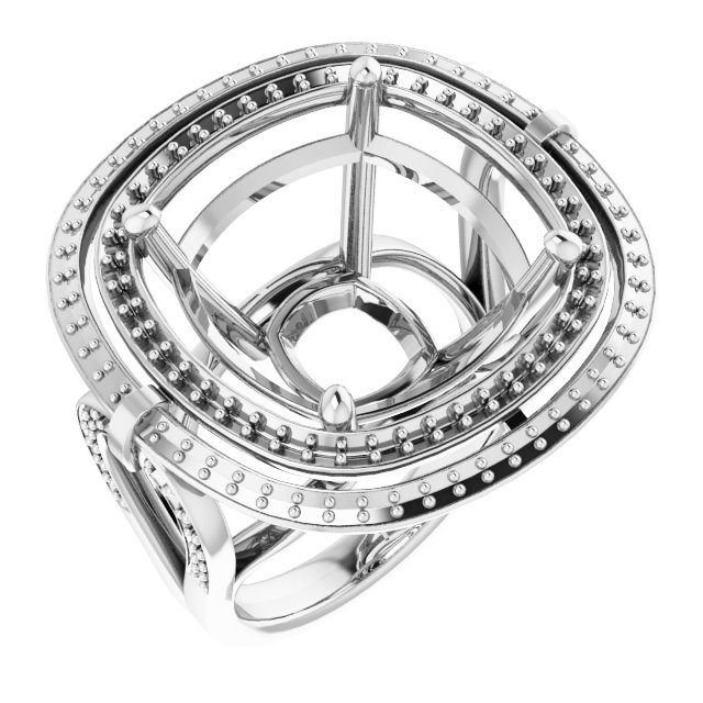 Double Halo-Style Engagement Ring