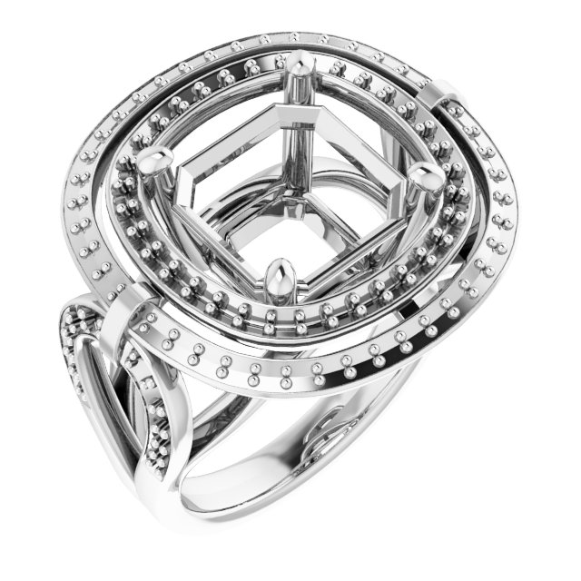 Double Halo-Style Engagement Ring