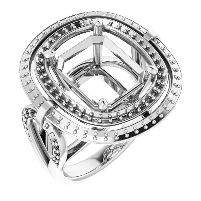 Double Halo-Style Engagement Ring