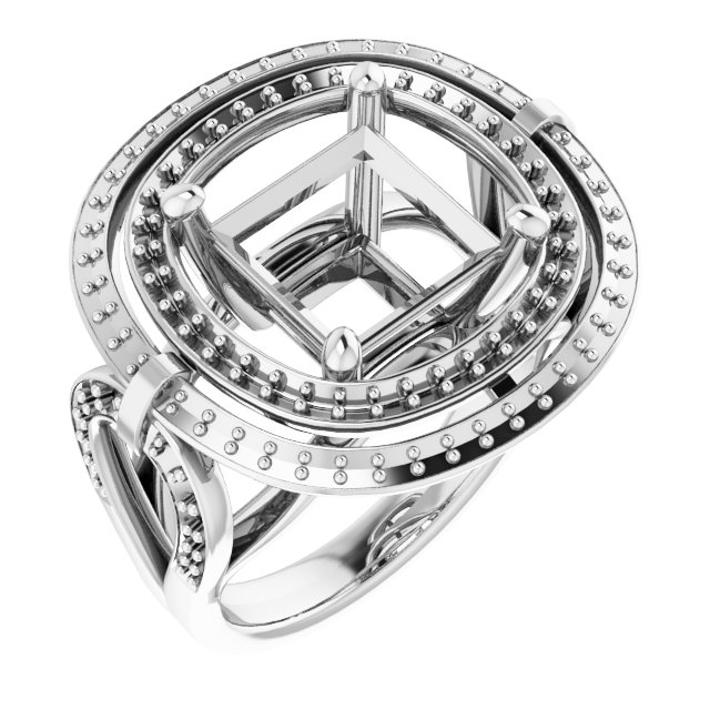 Double Halo-Style Engagement Ring