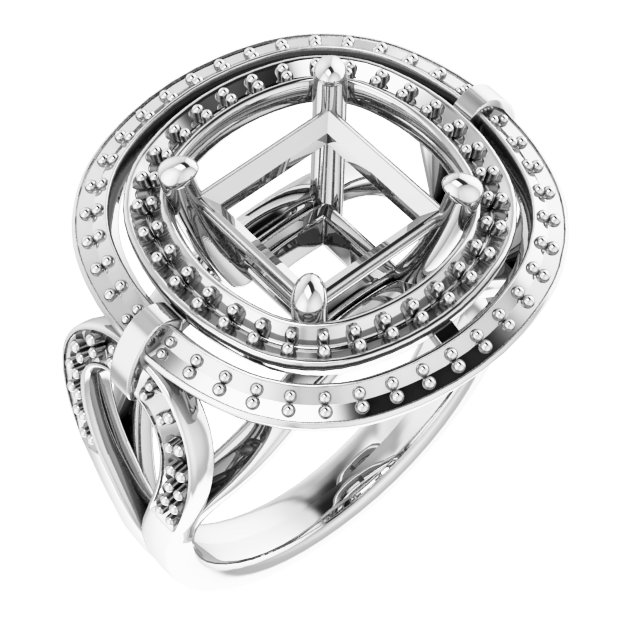 Double Halo-Style Engagement Ring