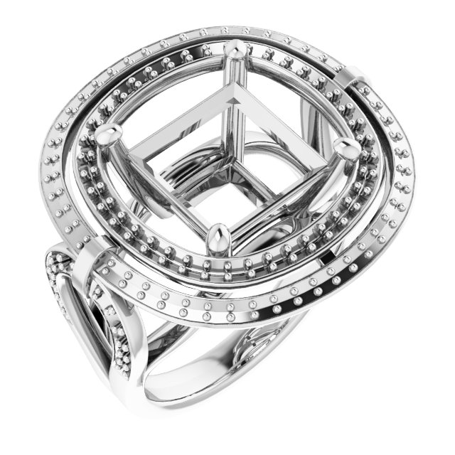 Double Halo-Style Engagement Ring