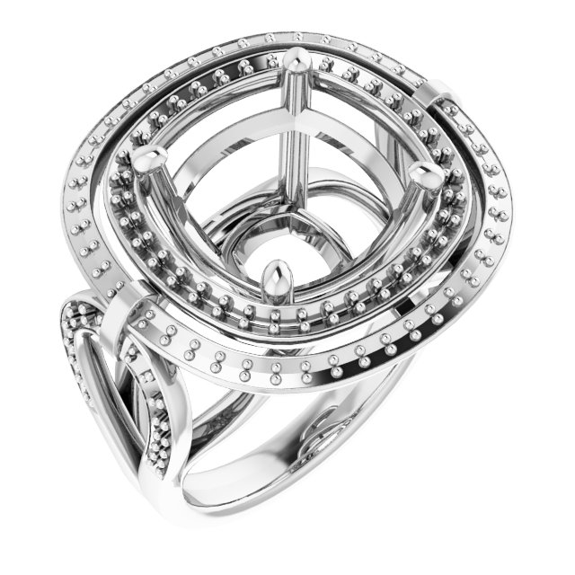 Double Halo-Style Engagement Ring