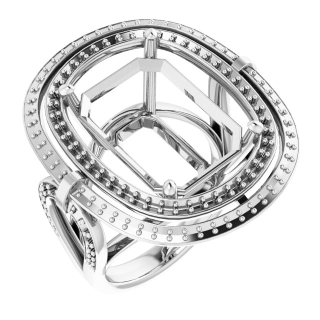 Double Halo-Style Engagement Ring
