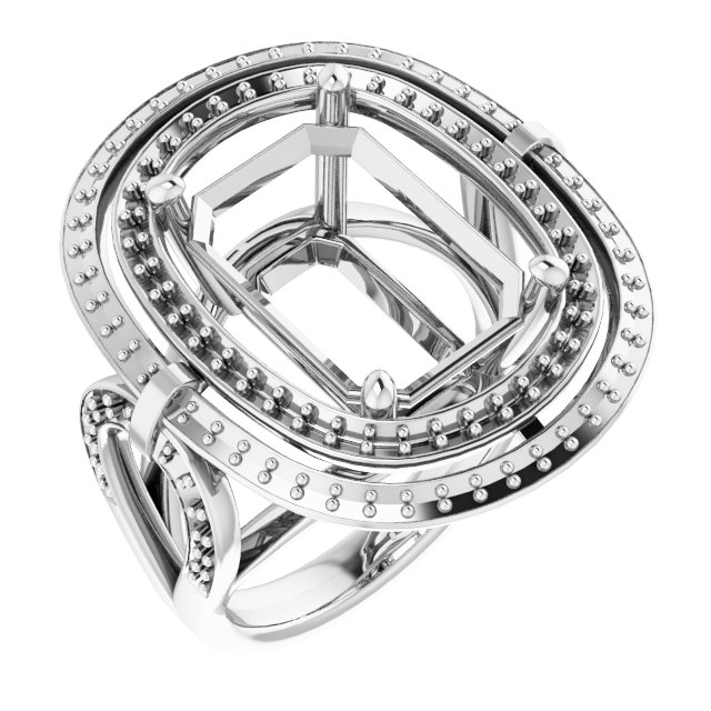 Double Halo-Style Engagement Ring