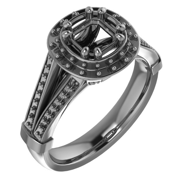 10 mm Square Engagement Ring Mounting