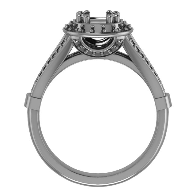10 mm Square Engagement Ring Mounting view 2