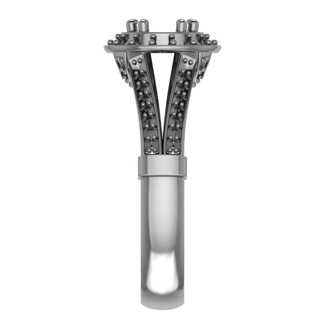 10 mm Square Engagement Ring Mounting view 4