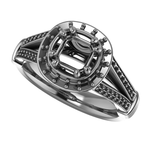 10 mm Square Engagement Ring Mounting view 5