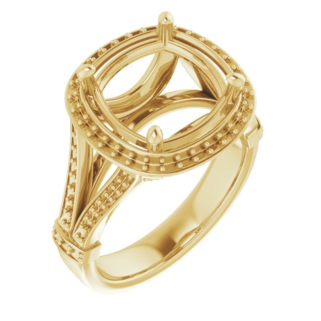 18 K Yellow Gold Halo Engagement Ring