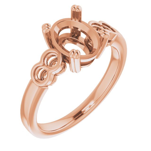 14 K Rose Gold Accented Engagement Ring