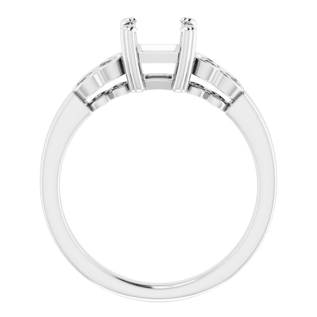 Plat  10x10 mm Heart Ring Mounting view 2