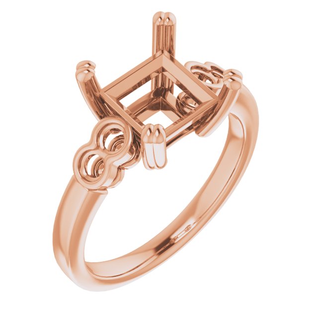 14 K Rose Gold Accented Engagement Ring