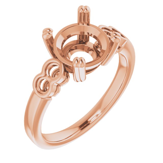 14 K Rose Gold Accented Engagement Ring