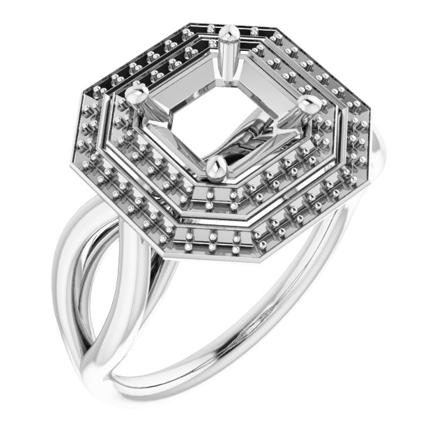 Double Halo-Style Ring