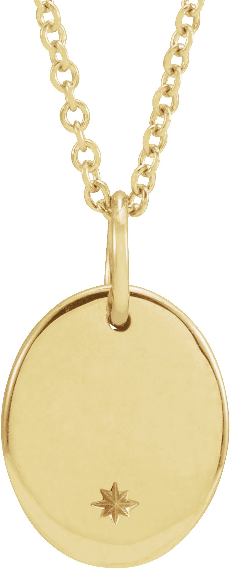 14K Yellow Engravable Oval 16-18" Necklace