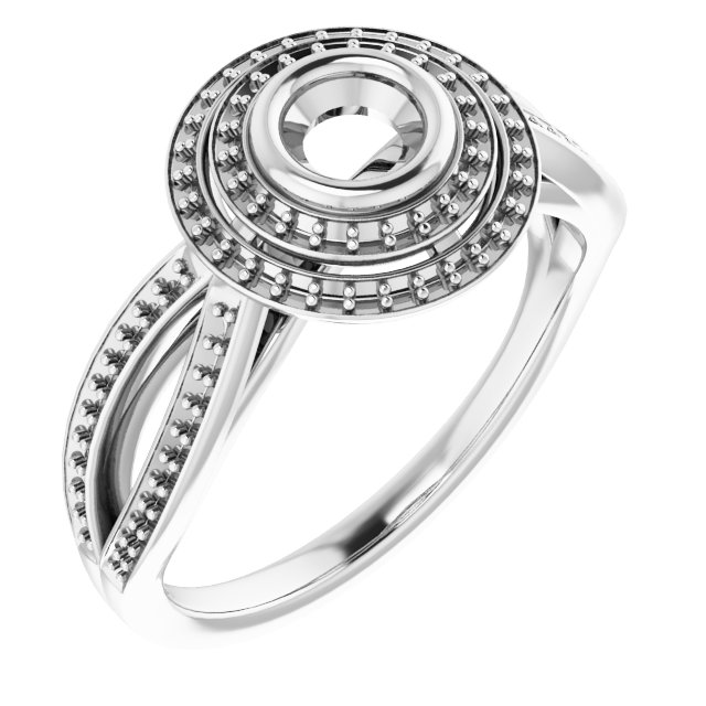Bezel-Set Halo-Style Ring