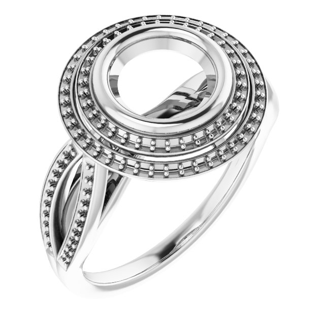 Bezel-Set Halo-Style Ring
