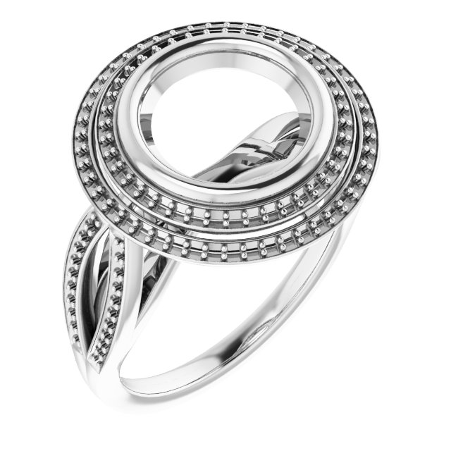 Bezel-Set Halo-Style Ring