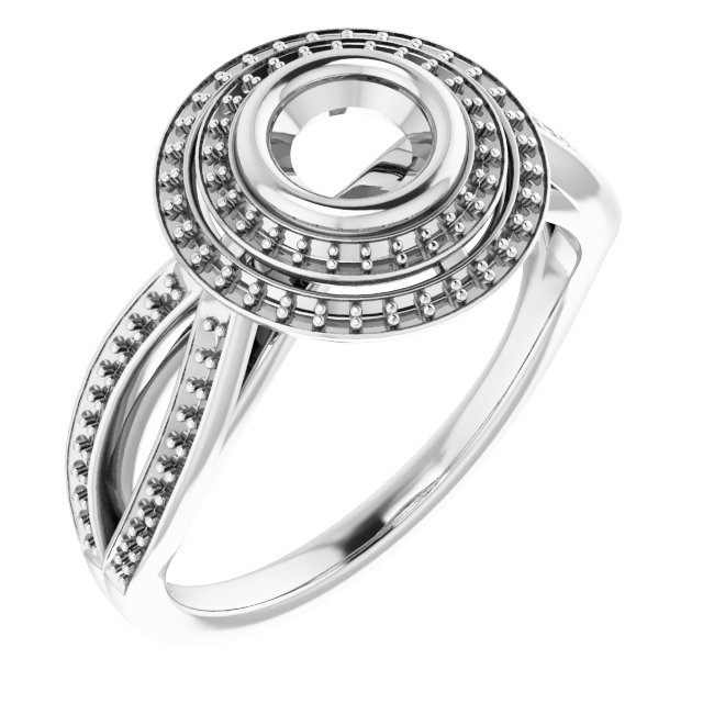 Bezel-Set Halo-Style Ring