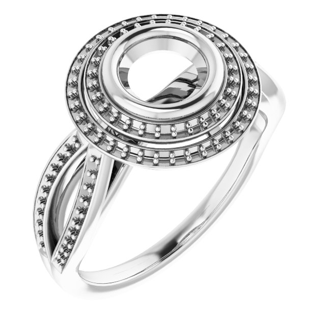 Bezel-Set Halo-Style Ring