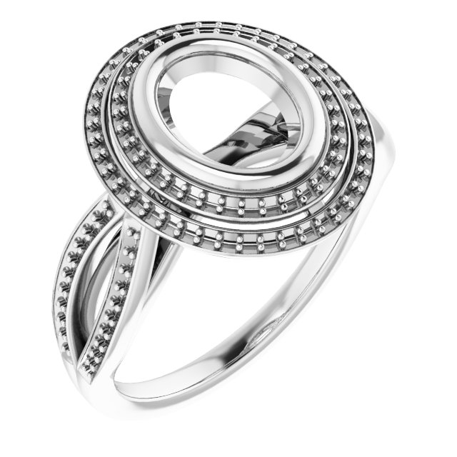 Bezel-Set Halo-Style Ring