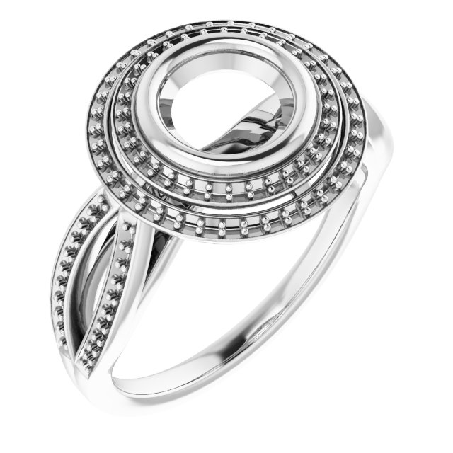 Bezel-Set Halo-Style Ring
