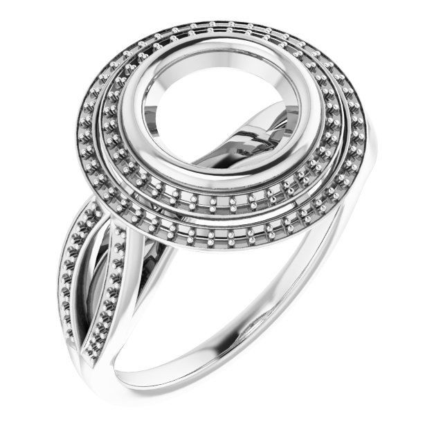 Bezel-Set Halo-Style Ring