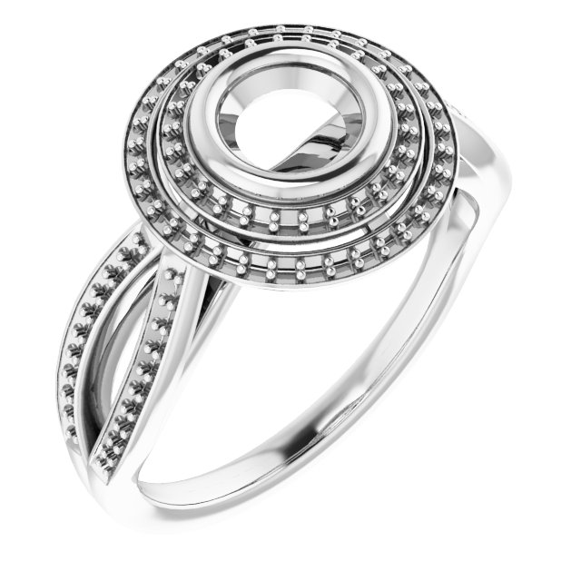 Bezel-Set Halo-Style Ring
