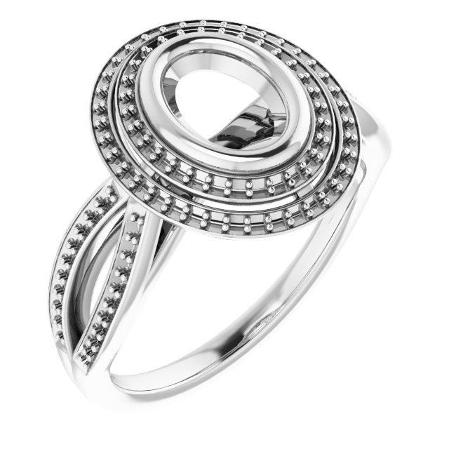 Bezel-Set Halo-Style Ring