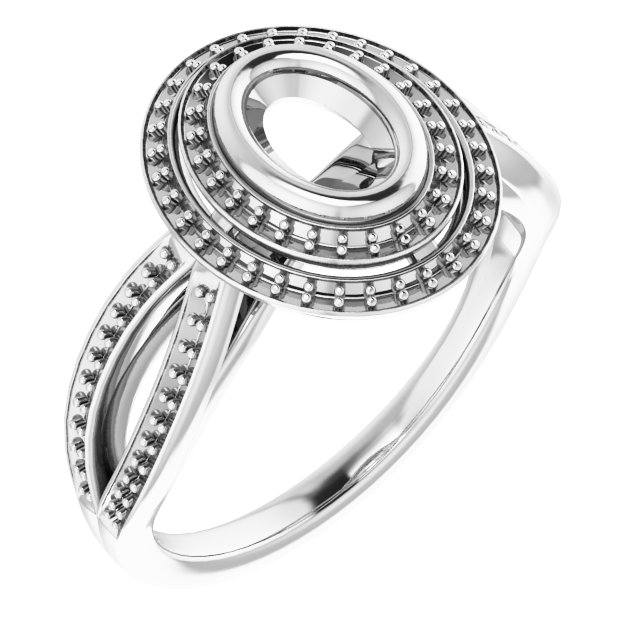 Bezel-Set Halo-Style Ring