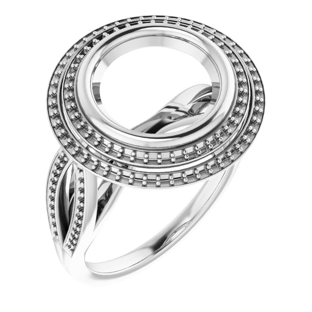 Bezel-Set Halo-Style Ring